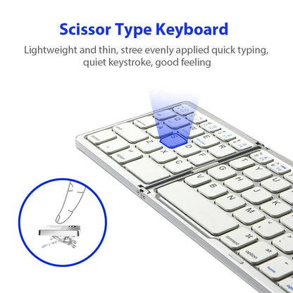 Ultra-Slim Foldable Wireless Bluetooth Keyboard for Tablets - Ideal for Home and Office Use