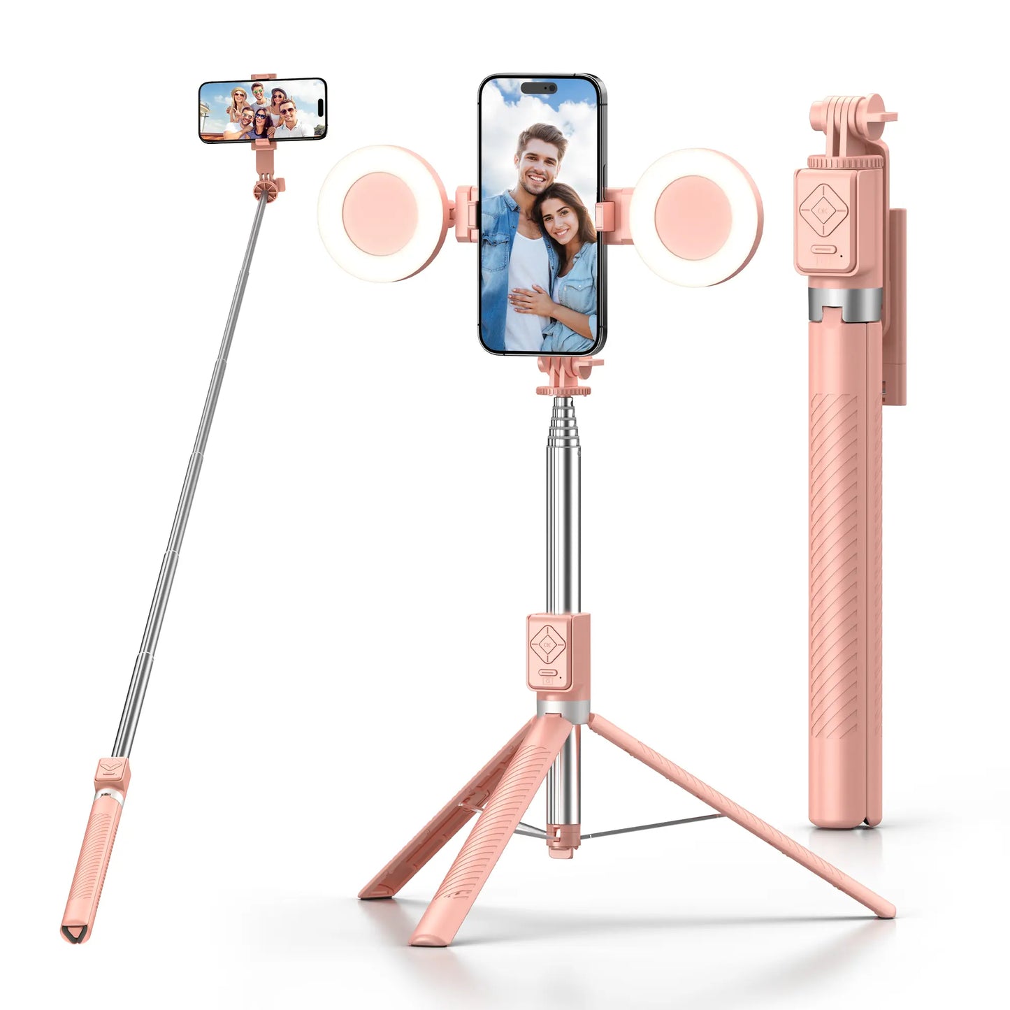 6-In-1 Alloy Selfie Stick with Fill Light - 67" Detachable Smartphone/Cellphone Tripod, Wireless Remote (Page Turner, Camera Video Recording, Music Control) for Ios (Iphone/Ipad), Android [Tools and Gadgets], Cool Gadgets