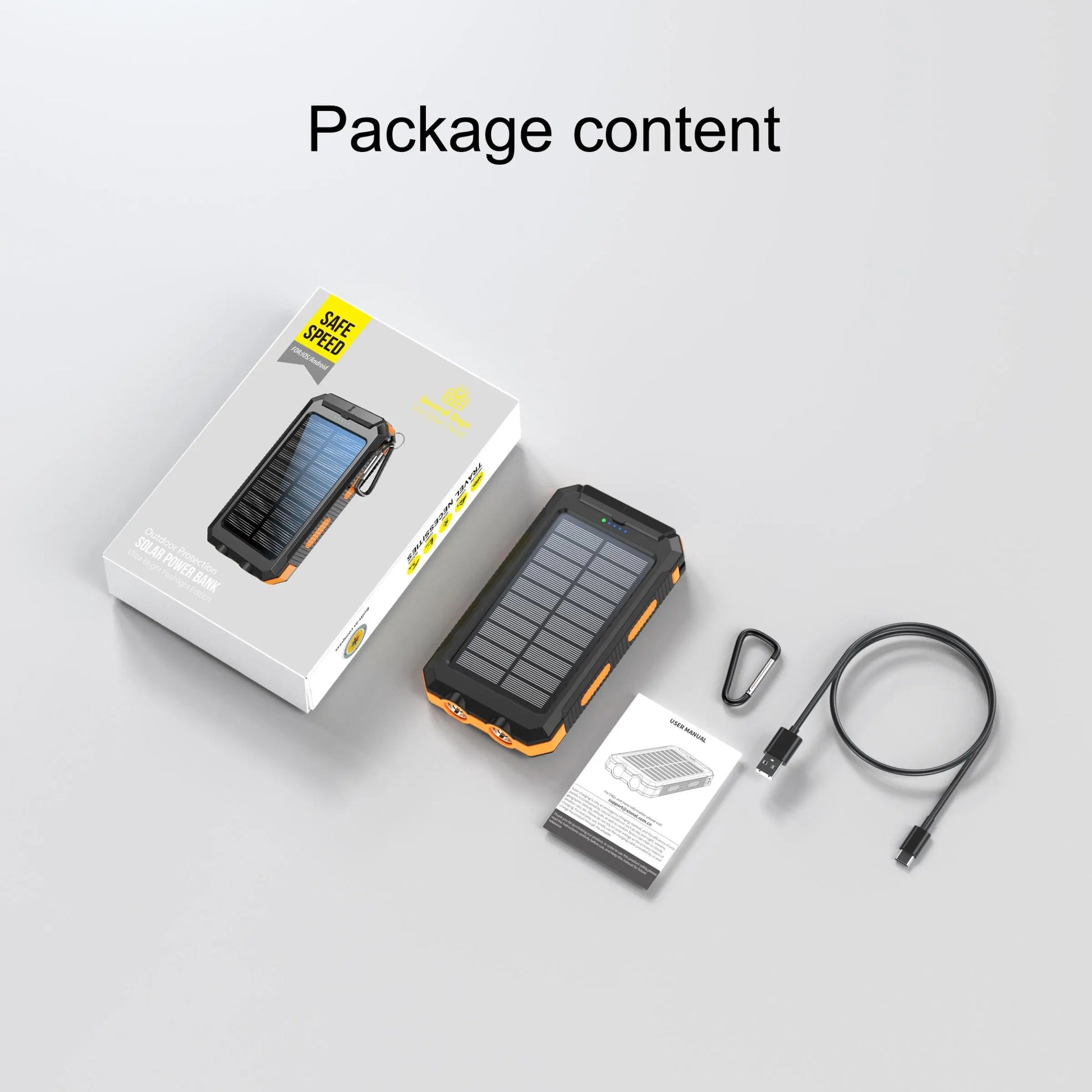 10000Mah Portable Solar Power Bank, Waterproof Solar Phone Charger with LED Light and Dual USB Ports, Compatible with Iphone and Android #GLOBAL PICKS
