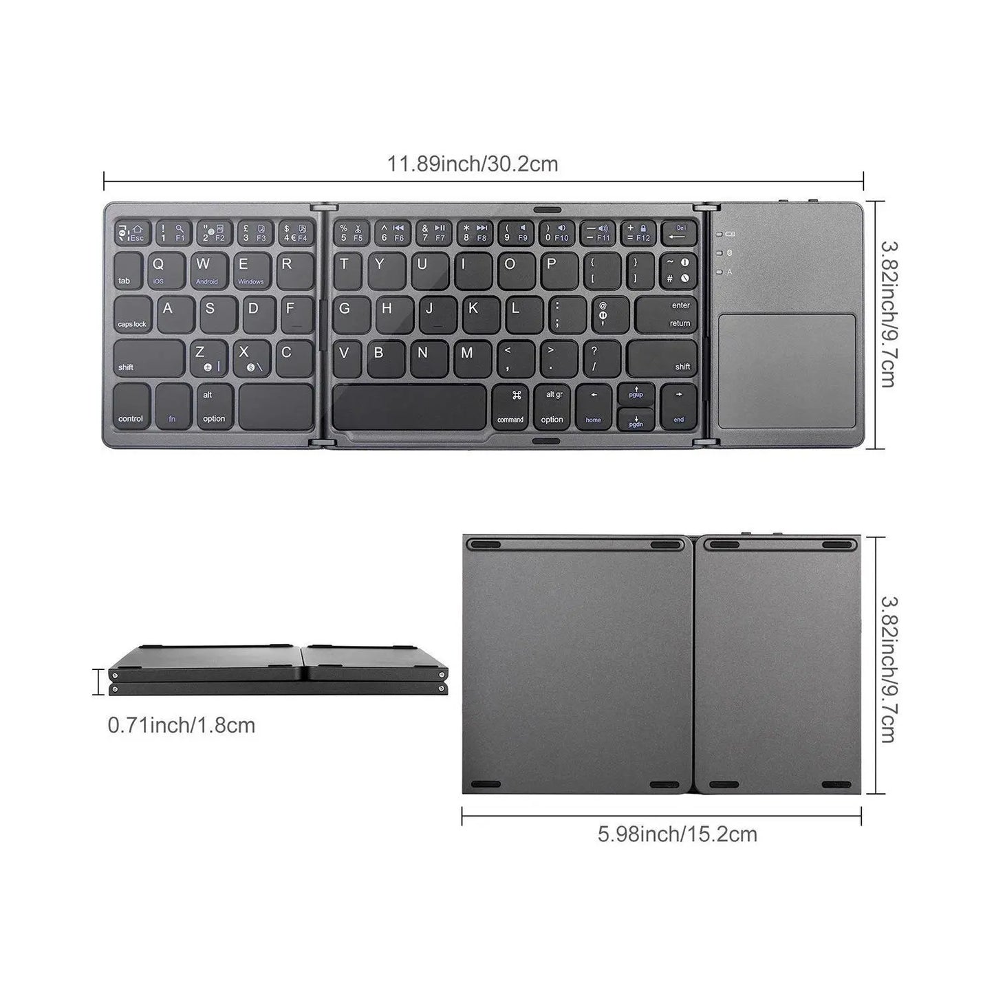 Ultra-Slim Foldable Wireless Bluetooth Keyboard for Tablets - Ideal for Home and Office Use