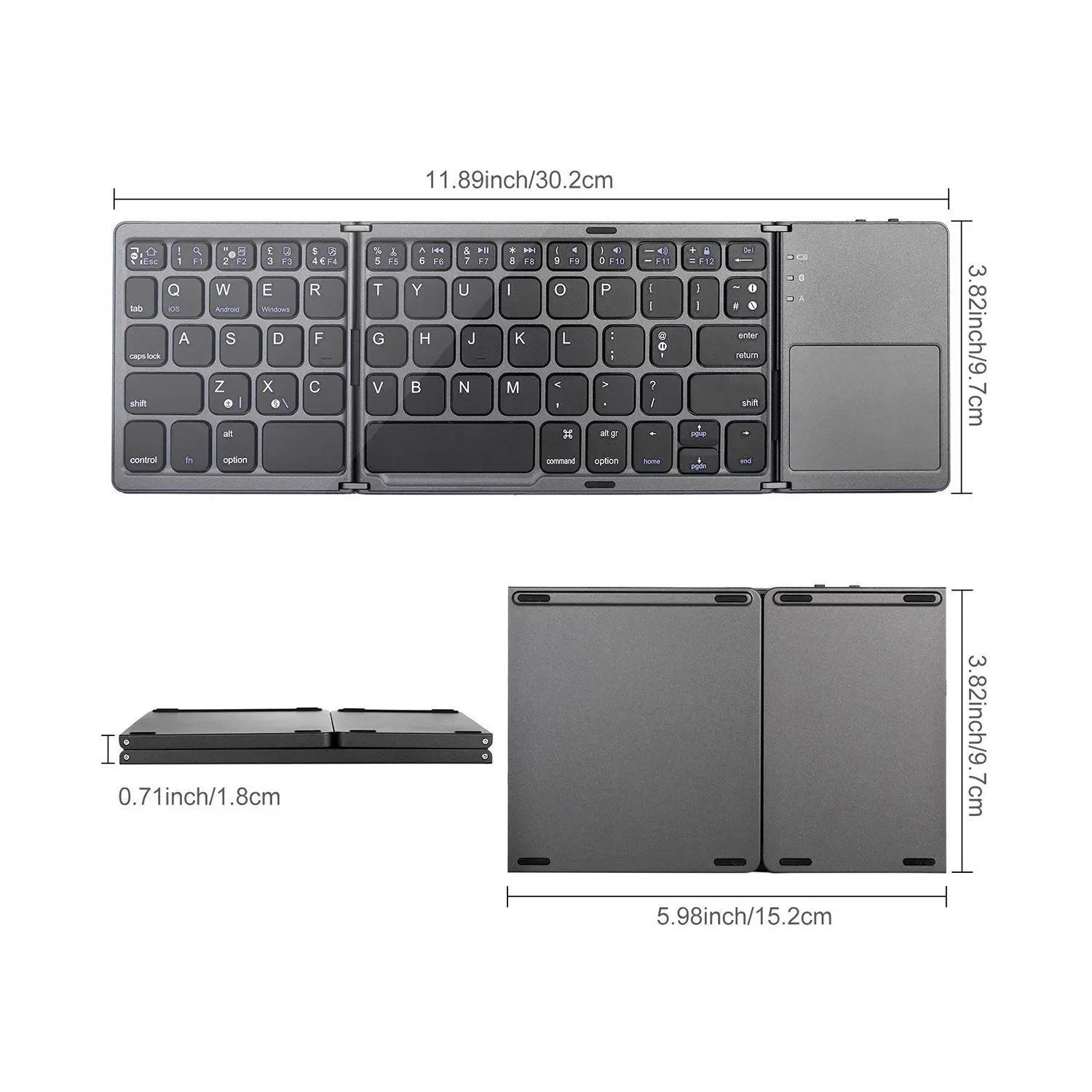 Ultra-Slim Foldable Wireless Bluetooth Keyboard for Tablets - Ideal for Home and Office Use