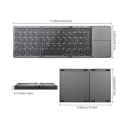 Ultra-Slim Foldable Wireless Bluetooth Keyboard for Tablets - Ideal for Home and Office Use