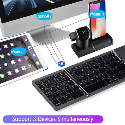 Ultra-Slim Foldable Wireless Bluetooth Keyboard for Tablets - Ideal for Home and Office Use