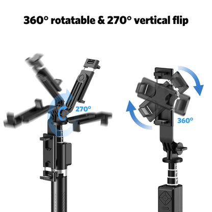 6-In-1 Alloy Selfie Stick with Fill Light - 67" Detachable Smartphone/Cellphone Tripod, Wireless Remote (Page Turner, Camera Video Recording, Music Control) for Ios (Iphone/Ipad), Android [Tools and Gadgets], Cool Gadgets