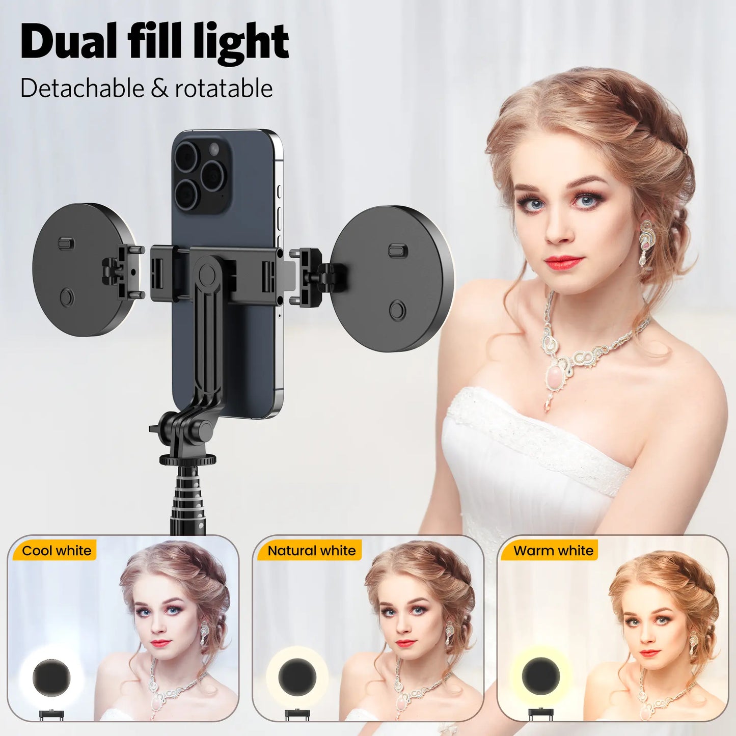 6-In-1 Alloy Selfie Stick with Fill Light - 67" Detachable Smartphone/Cellphone Tripod, Wireless Remote (Page Turner, Camera Video Recording, Music Control) for Ios (Iphone/Ipad), Android [Tools and Gadgets], Cool Gadgets