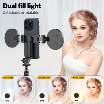 6-In-1 Alloy Selfie Stick with Fill Light - 67" Detachable Smartphone/Cellphone Tripod, Wireless Remote (Page Turner, Camera Video Recording, Music Control) for Ios (Iphone/Ipad), Android [Tools and Gadgets], Cool Gadgets