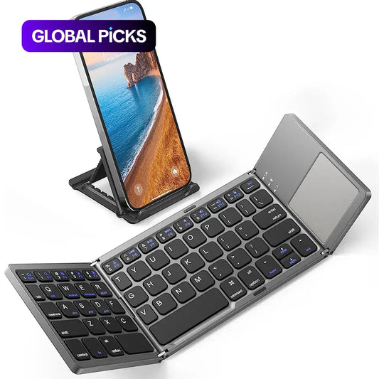 Ultra-Slim Foldable Wireless Bluetooth Keyboard for Tablets - Ideal for Home and Office Use